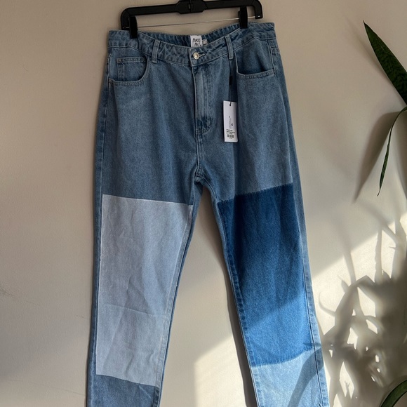 Princess Polly woman’s Cofield Mom patch denim jeans pants - Picture 7 of 13